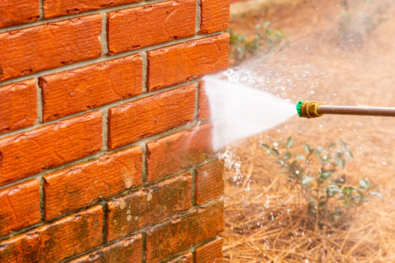 Brick wall cleaning process