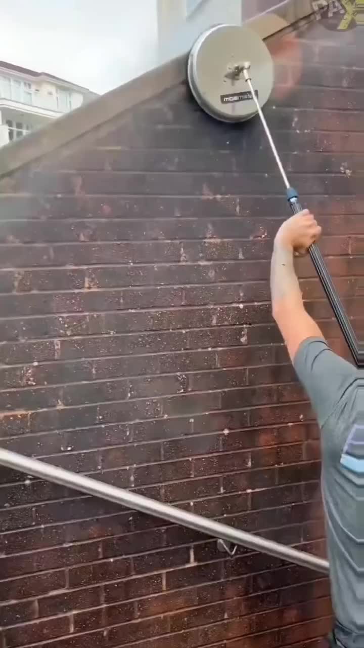 Restored brick wall before and after