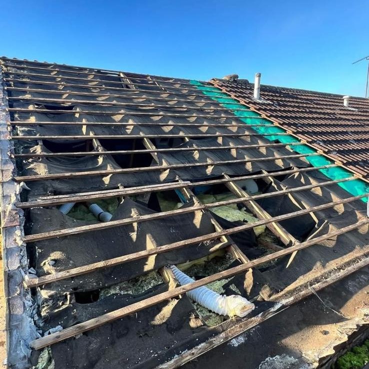 Professional roof repair technician