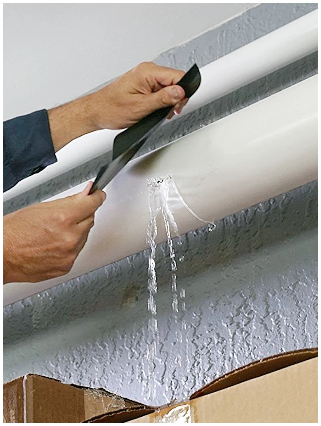 Roof leak repair before and after